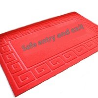 Korridor Gang Polyester Teppich matte Blatt PVC Composite Rot Grau Fleece Geprägte Tür Pull Teppich Maschine Made