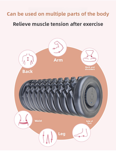 Rouleau de massage facial vibrant électrique rechargeable USB noir, en caoutchouc souple, avec contrôle de la durée, pour le yoga et le massage des dents de loup - Product Image 2