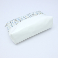 Pochette de maquillage portable pour organiser les articles de toilette, sac de rangement cosmétique en tweed, sac de voyage de grande capacité avec fermeture éclair