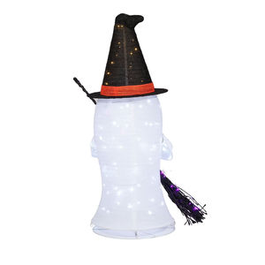 Decorazione Halloween Pop-Up 3D Luminosa con Fantasma e <span class=keywords><strong>Scopa</strong></span> da <span class=keywords><strong>Strega</strong></span>, Ornamento da Esterno Pieghevole a Prezzo di Fabbrica Nicro - Product Image 4