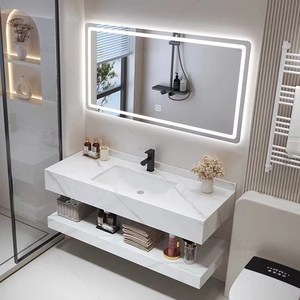 Tocador de baño de Hotel de Venta caliente con espejo de iluminación Gabinete colgado en la pared con precio barato Tocador de baño de pizarra de <span class=keywords><strong>roca</strong></span> - Product Image 5