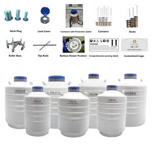 Réservoir cryogénique d'azote liquide à grande capacité YDS-30B 35L en alliage d'aluminium WOBO, longue durée de vie, support interne, pour stockage en vrac - Product Image 6