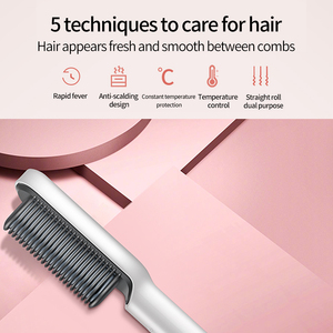 Promotion Cheveux <span class=keywords><strong>Coiffure</strong></span> Styling Accessoires Céramique Fer Cheveux Lissage Brosse À Friser Cheveux Lisseur Peigne US - Product Image 3