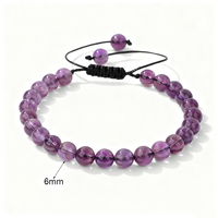 Nouveaux bracelets extensibles personnalisables en corde tressée faite à la main, tendance, avec perles de 6 mm en turquoise naturelle, améthyste et agate, cadeau classique