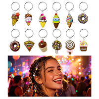 En gros, breloques et pendentifs pour cheveux en alliage émaillé coloré, thème crème glacée DIY, pour tresses et locs