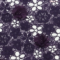 Tissu en dentelle guipure brodée 100 % polyester soluble dans l'eau, motif floral 3D, vente en gros