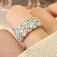Vente en gros d'usine : Bagues raffinées, bagues de mariage, bagues ajustables en laiton avec zircon, style mode