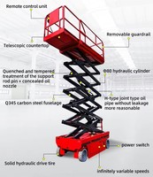 Plateforme élévatrice à ciseaux électrique autonome écologique de 320 kg avec commande par joystick pour applications de travail en hauteur