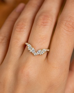 Classic Custom Luxury Fashion Women <b>Rings</b> Trendy Anniversary Gift Marquise Cut <b>Open</b> Diamond 14k Gold Lab Grown Fine Brand - Product Image 1