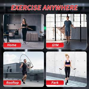 Corde à sauter avec poignée en mousse et noyau en fil d'acier - Durable et confortable pour le fitness, le <span class=keywords><strong>cardio</strong></span> et les entraînements à domicile - Product Image 6