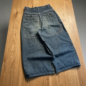 Streetwear <b>Y2K</b> Hip-hop Letter Embroidery Black Straight Denim Casual Loose Mid Waist Washed Men Women Fashion Retro Sports - Product Image 3
