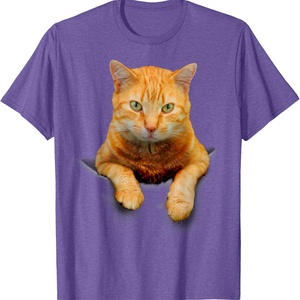 <b>Men's</b> Clothing <b>Cat</b> Animals Creative <b>Cat</b> Motif Bag <b>Cat</b> T-<b>Shirt</b> Heavyweight Cotton Short Sleeve Crew Neck T-<b>Shirt</b> - Product Image 4