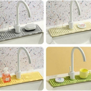 Faucet Splash Guard <b>Mat</b> <b>Silicone</b> Soap Storage Pad for Kitchen & Bathroom, Slope Design for Fast Drying, Foldable Drainage <b>Mat</b> - Product Image 4