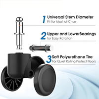 Roues pivotantes universelles en acier et PU pour chaise, durables, pour chambre de bébé, hôpital, salon, salle à manger, salle de sport, réglables en plastique, vente en gros