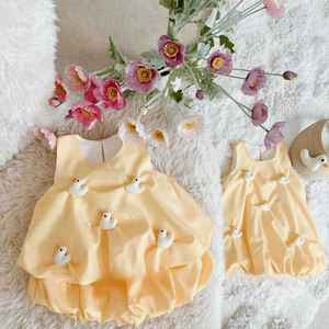 新しい人気のサマーキッズスーツ2pcsノースリーブドレスショーツ漫画ラブリープリンセスガールズ服セット - Product Image 4