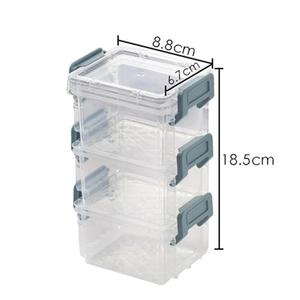 Scatola di Plastica Trasparente a 3 Strati con Coperchio, Contenitore Portatile Impilabile per Ufficio e <span class=keywords><strong>Casa</strong></span> - Product Image 5