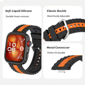 Bracelet en silicone sport pour <span class=keywords><strong>Huawei</strong></span> Watch Fit 5 Pro, bracelet bicolore pour <span class=keywords><strong>Huawei</strong></span> Fit <span class=keywords><strong>4</strong></span> Watch - Product Image 2