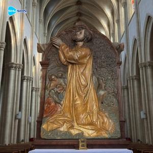 Pannello in Bronzo Cristiano con Rilievo di Gesù, Vergine Maria e Santi, Scultura Murale Biblica per Chiesa - Product Image 3