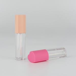 Tube de brillant à lèvres vide de luxe écologique avec bouchon à vis, en plastique, pour baume à lèvres liquide et blush, motif cœur - Product Image 1