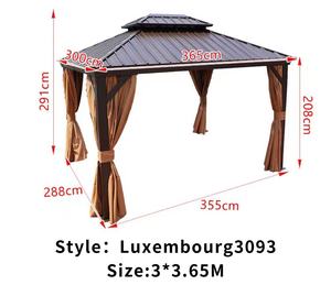 Tente <span class=keywords><strong>de</strong></span> gazebo en grain <span class=keywords><strong>de</strong></span> bois à cadre en aluminium Gazebo <span class=keywords><strong>de</strong></span> luxe avec moustiquaire <span class=keywords><strong>Pavillon</strong></span> <span class=keywords><strong>de</strong></span> jardin - Product Image 5
