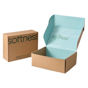 Tùy chỉnh màu Hồng các tông sóng UV hộp bưu phẩm Matte cán sang trọng vật liệu tái chế hộp quà tặng cho món quà vận chuyển dập nổi - Product Image 3