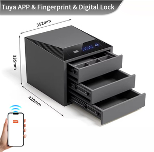 CEQSAFE Smart WIFI Bluetooth High Security Safe Luxury Jewelry 3 Layers Drawers Money Safe <b>Box</b> Home 3 Layers Watch Cash <b>Box</b> - Product Image 4