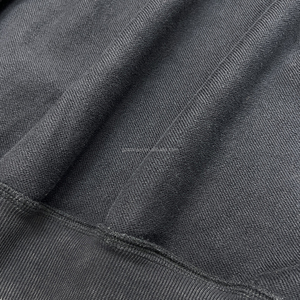 Sweat à capuche zippé pour homme, effet délavé soleil, double lavage, avec strass, épaules tombantes, en molleton bouclette, délavé à l'acide, imprimé graphique - Product Image 5