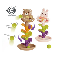 Jeu de Balle Interactif Ours & Lapin : Jouet Montessori Éducatif Précoce pour Bébés et Tout-petits avec Balle Rotative à Lancer