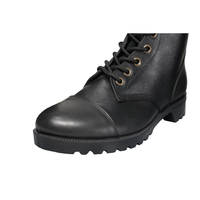 Bottes tactiques en cuir pleine fleur populaires sur le marché africain, 6 pouces, semelle en caoutchouc vulcanisé, bottes tactiques noires à vendre