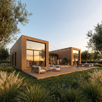 Conteneur de luxe écologique en acier inoxydable, design biophilique durable pour bureau, villa préfabriquée, hôtel, studio de jardin