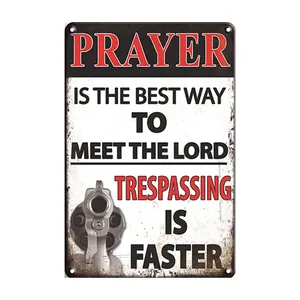 Prayer Meet The Lord Vintage Retro Poster Metal plate Tin Sign Family Wall Club Bar Home Cafe Decor Guidepost Indicator Park