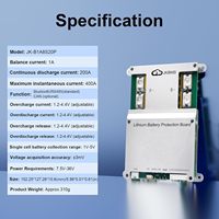 JK-B1A8S20PS Smart BMS 4S-8S 12V 24V 200A 1A Equilibrio Activo LiFePO4 Li-ion LTO Gestión de Baterías Almacenamiento Solar CANBUS CE FCC