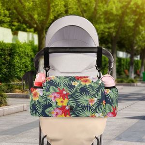 Benutzer definierte hawaiian ische Design Hau Flower langlebige leichte Mumie Aufbewahrung tasche Baby Kinderwagen Windel geändert Organizer Mumien tasche - Product Image 5