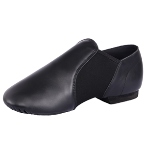 Zapatos de Baile Jazz Baifa para Mujer, Negros, de Cuero Genuino, Sin Cordones, con Elástico, Tacón Plano Profesional, Cuero de Alta Calidad - Product Image 1
