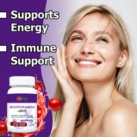Comprimés de multivitamines OEM ODM avec vitamine Thiamine Folate pour soutenir les niveaux de fer, la santé des os, des muscles et du système immunitaire, et le métabolisme énergétique