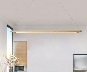 Lampes suspendues modernes en bois LED nordiques pour la suspension de lustre linéaire personnalisée de cuisine - Product Image 4