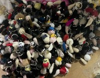 Porte-clés en peluche renard mignon et pas cher, fait main, adorable, mini, accessoire de sac, porte-clés de voiture, cadeau