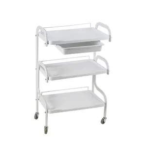Cheap Hairdressing Trolleys White Hair Salon Utility Cart With Plastic Drawers
