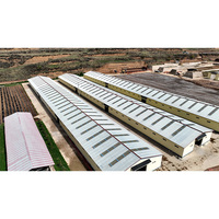 Structure en acier pour élevage de bovins et de moutons avec alimentation automatique compatible avec l'IoT |   Grange modulaire intelligente pour parc d'élevage automatisé