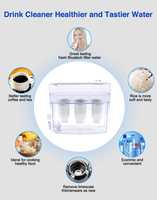 Carafe filtrante manuelle 9L pour usage domestique avec distributeur, technologie Microflow pour l'élimination du chlore et l'entretien des eaux dures