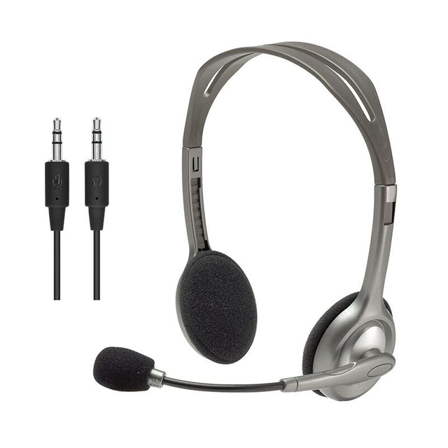 Logitech H110 Multi-Function Headset Stereo Music Light Gray Headphones