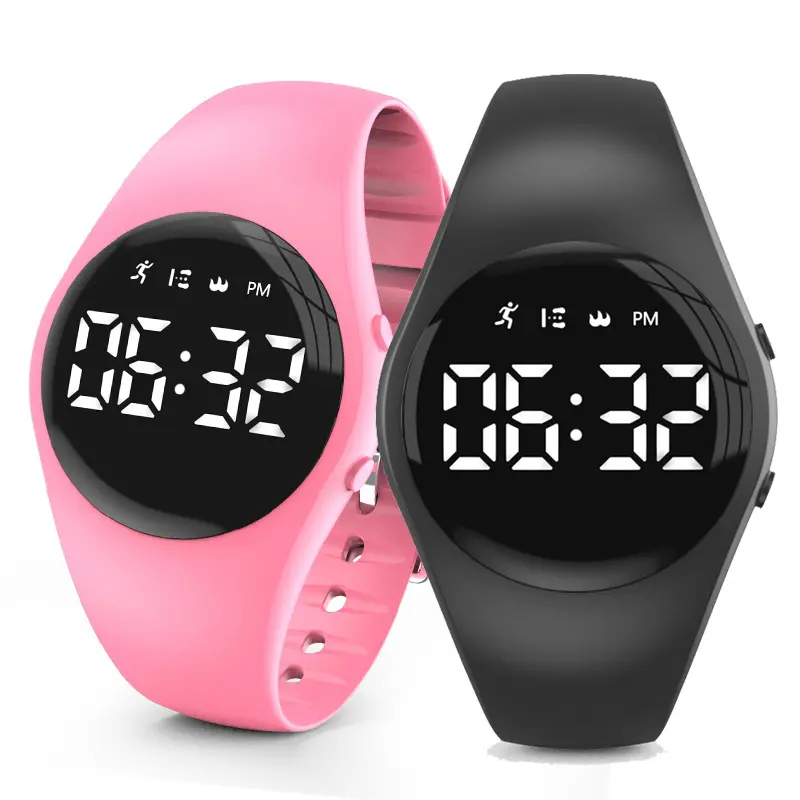 Mini Digital LED Run Step Bracelet Women Pedometer Calorie Counter Speed Distance Tracker Men Watch for Outdoor Plastic Silicone