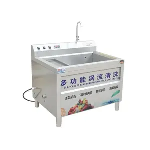 Meyve sebze yıkama çamaşır makinesi için restoran sebze yıkama makinesi kabarcık su ile akış