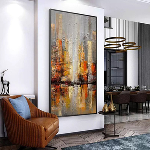Mintura <span class=keywords><strong>handmade</strong></span> Canvas trừu tượng 3D kết cấu cảnh quan thành phố bức tranh sơn dầu tùy chỉnh bán buôn trang trí nhà với phong cảnh - Product Image 2