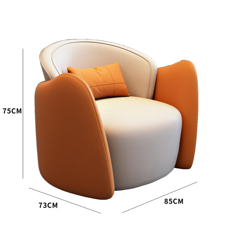 Naranja y blanco - Cuero PU - Asiento individual
