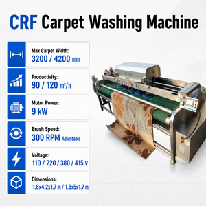 CRF-4200 Industrial Carpet Washing <b>Machine</b> Conveyor Belt Rug Cleaning <b>Machine</b> with 4 Disc Brushes and 2-<b>Row</b> Rinsing System - Product Image 2