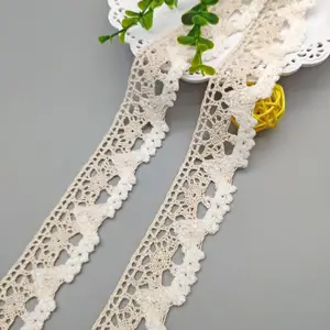 Fancy Cotton Yarn Crochet Lace Trimming For Clothing Crochet Lace Fringe Trim Accessories For Curtain Textile