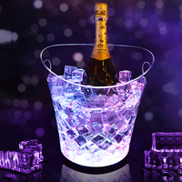 Apparence élégante Refroidissement rapide Transparent Led Light-up Jardin Seau à glace bar Dîner Champagne Vin Seau à glace