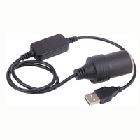 Adaptateur convertisseur USB 5V vers prise allume-cigare 12V pour voiture, cordon d'alimentation multifonctionnel de 0,35 m