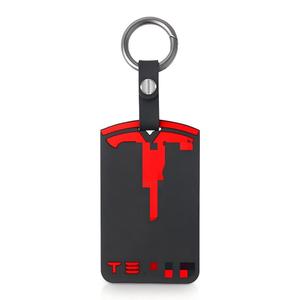 Étui porte-carte-clé en silicone compatible avec Tesla, housse de protection <span class=keywords><strong>pour</strong></span> clé avec porte-<span class=keywords><strong>clés</strong></span>, ajustement sécurisé - Product Image 1